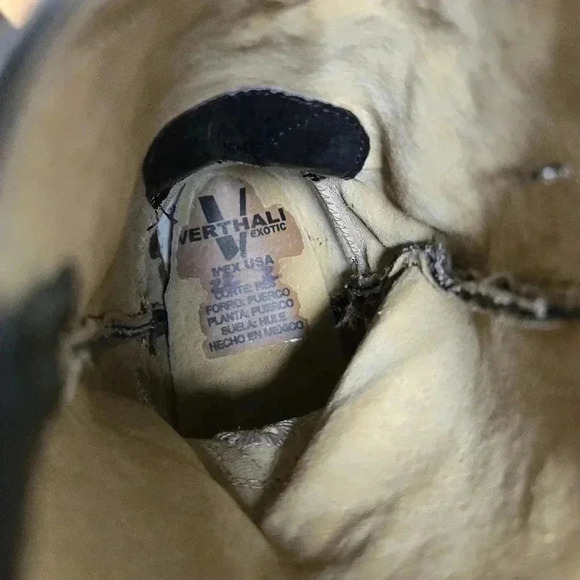 Verthali exotic black leather cowboy boots boys size 2 - Picture 14 of 15